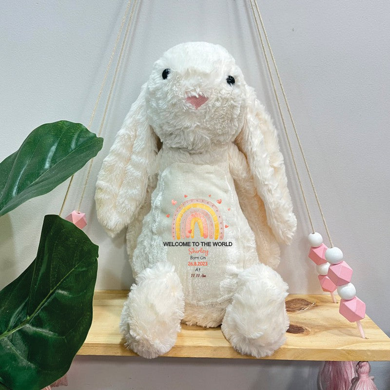 Personalised Bella The Bunny - Rainbow Wonder Plush Toy | COD Not Available