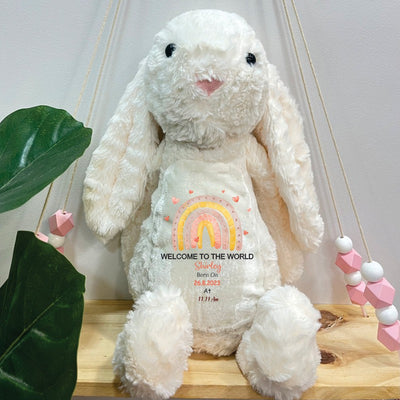 Personalised Bella The Bunny - Rainbow Wonder Plush Toy | COD Not Available