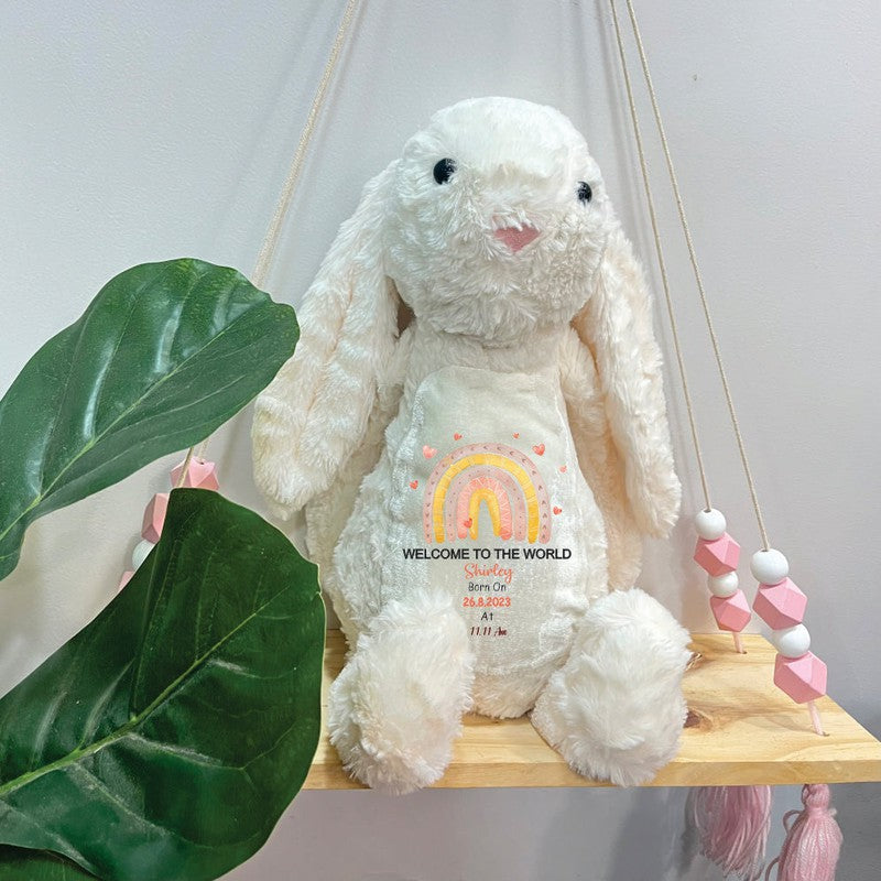 Personalised Bella The Bunny - Rainbow Wonder Plush Toy | COD Not Available