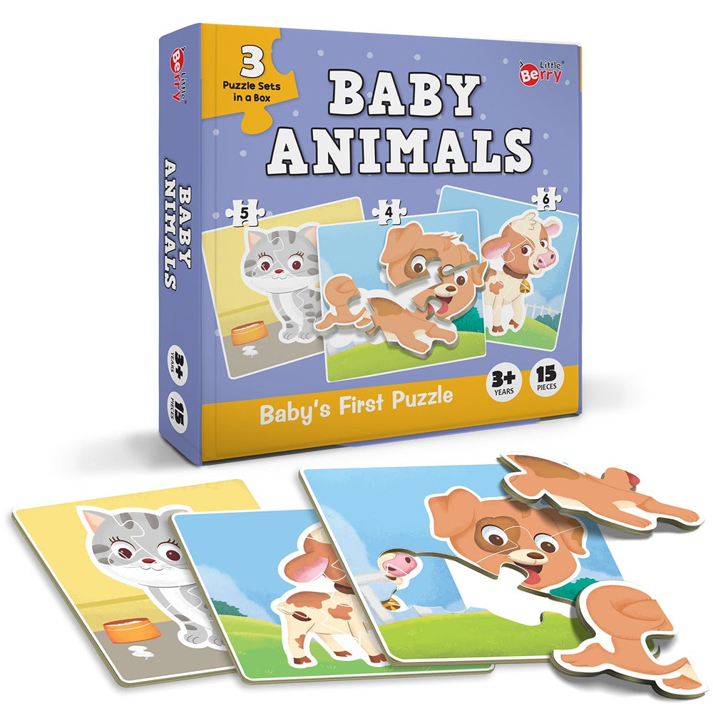 Baby Animal Fun & Educational Jigsaw Puzzle Set (15 Pieces)