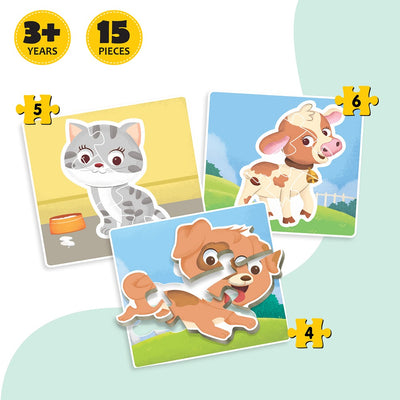 Baby Animal Fun & Educational Jigsaw Puzzle Set (15 Pieces)