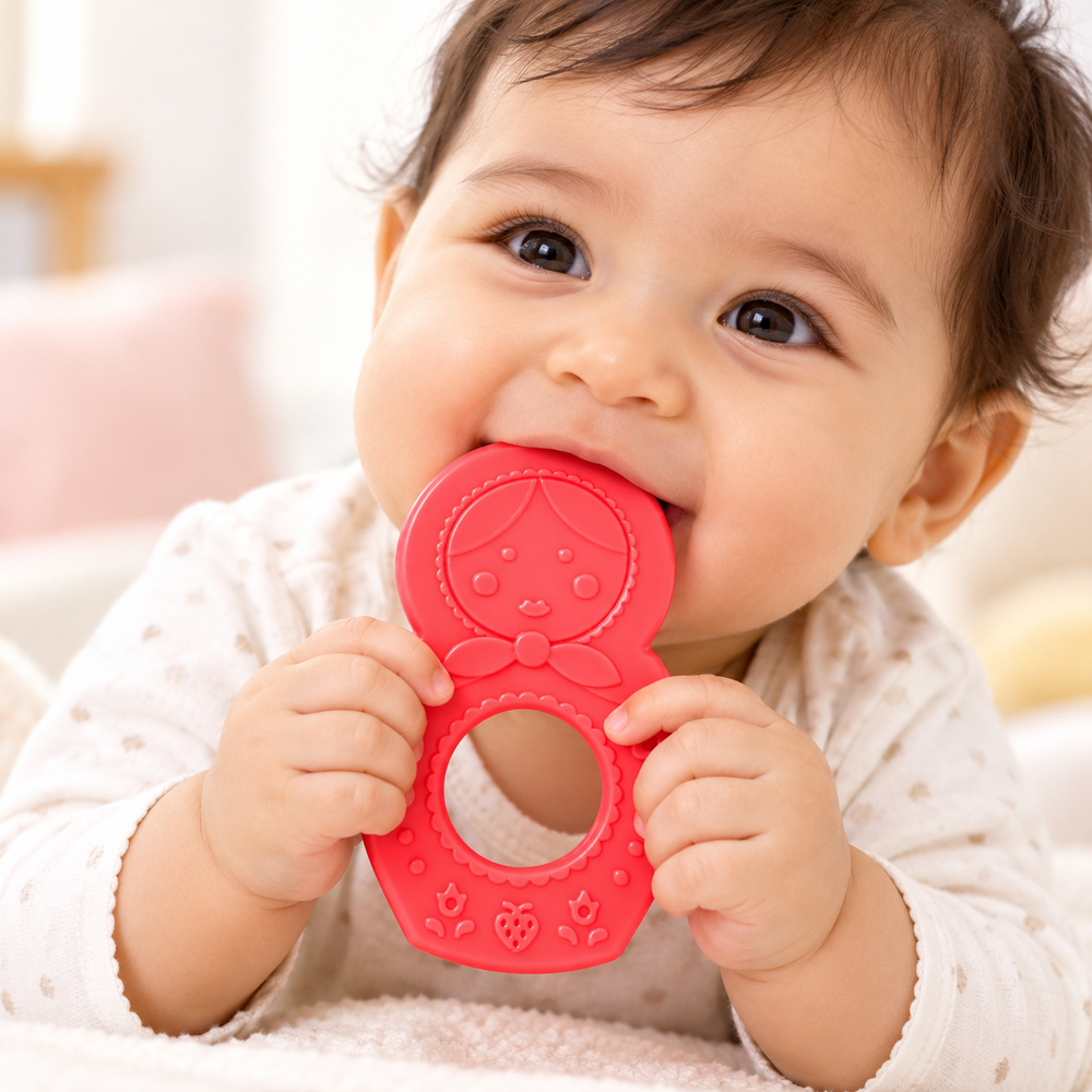 Chanak Medical-Grade Silicone Baby Teether – Pink, Non-Toxic