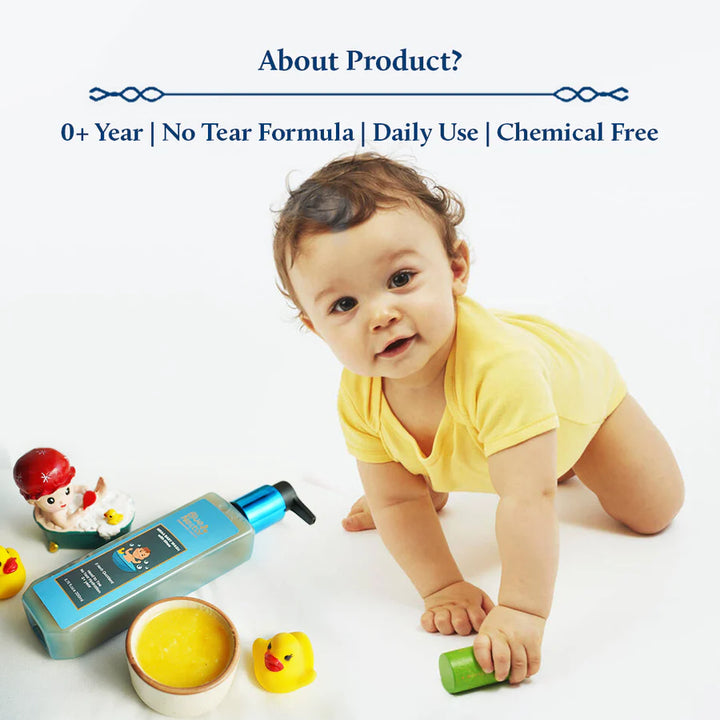 Blue Nectar Niraa Baby Shampoo with Natural Ghee for Gentle Cleansing | No Tear Formula (14 Herbs, 200ml)