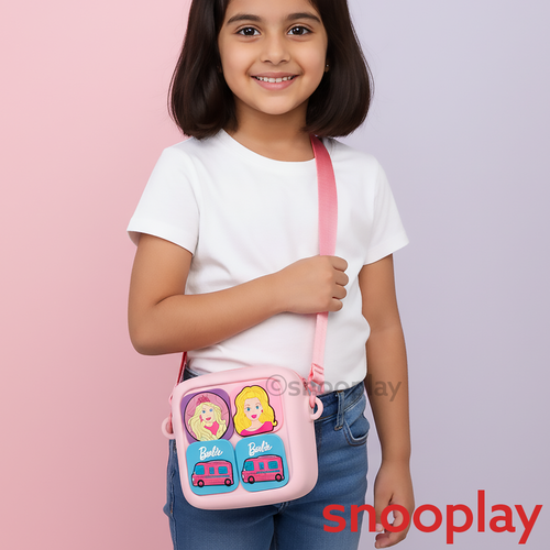 Dual Strap Sling/Hand Bag with Cartoon Charms (4-8 Years) | Assorted Colors
