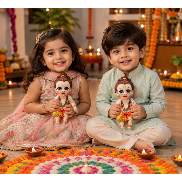 Little Canvas Bal Hanuman Plush Doll | Cute Lord Hanuman Soft Toy | Diwali & Festive Gifting