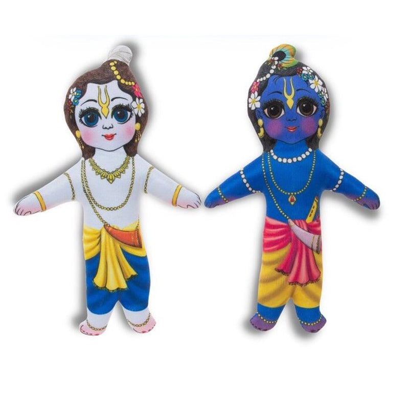 Lord Krishna and Lord Balram Plush Dolls (6 Months - 7 Years)