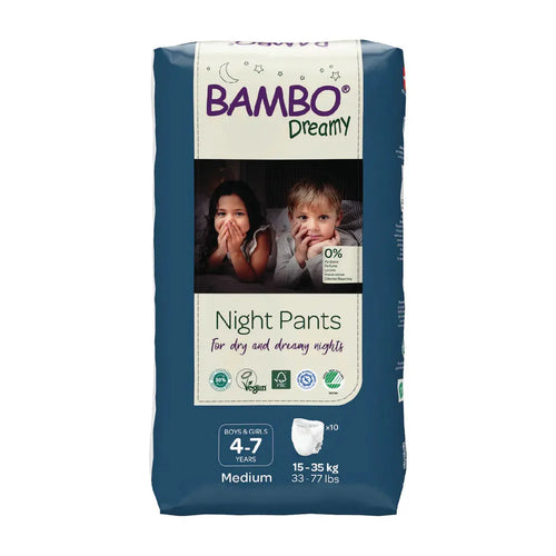 Bambo Dreamy (Medium) Night Unisex Pants | 10 Pants | 4-7 Years | 15-35 Kg | 33-77 lbs