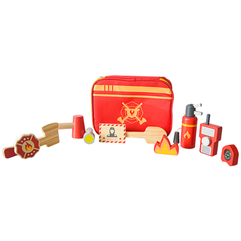 11 Pieces Wooden Fire Rescue Tool Kit (3-6 Years)