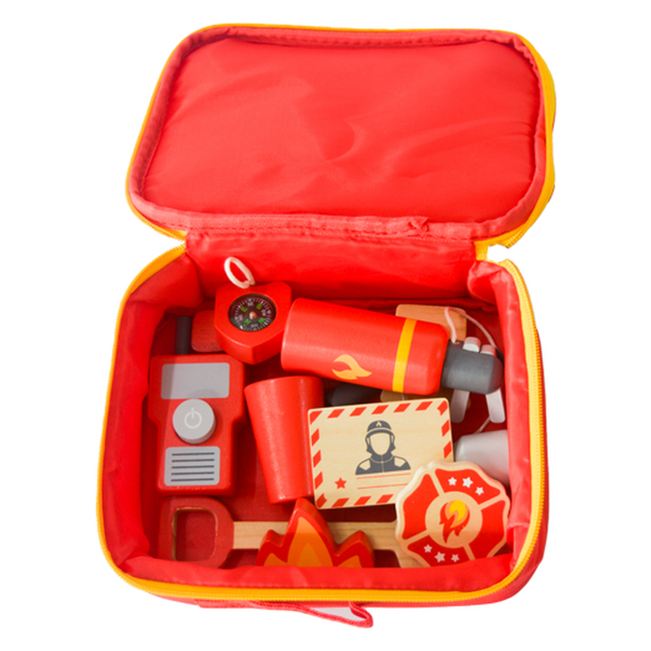 11 Pieces Wooden Fire Rescue Tool Kit (3-6 Years)