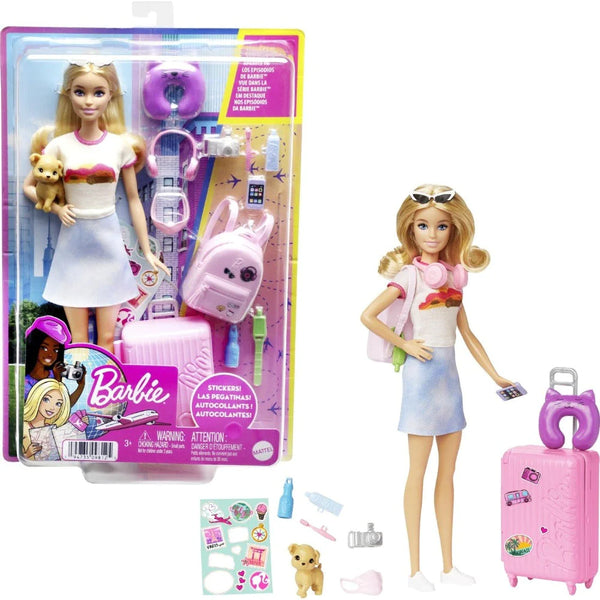 Buy Original Barbie Doll and Accessories Travel Set With Puppy on