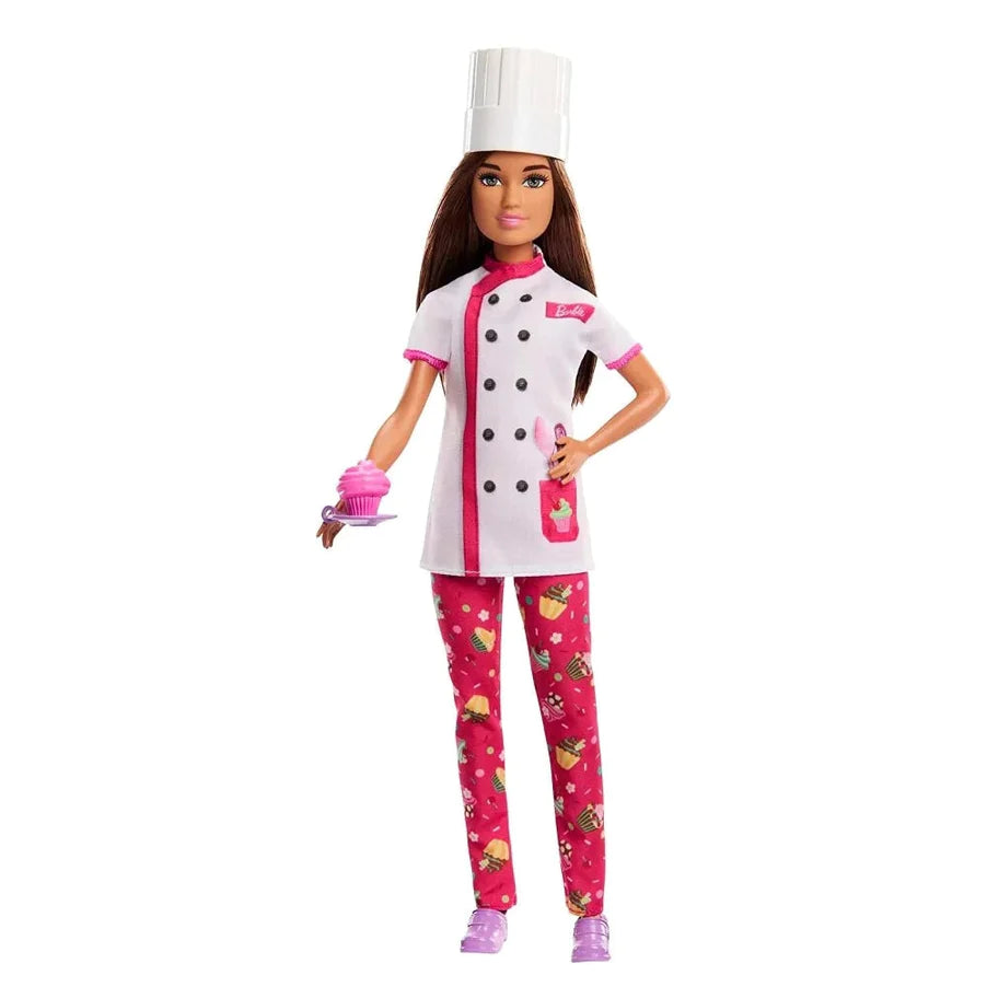 Original 3 in 1 Barbie Doll & Accessories (Pastry Chef Doll with Hat, and Cake Slice)