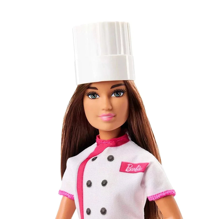 Original 3 in 1 Barbie Doll & Accessories (Pastry Chef Doll with Hat, and Cake Slice)