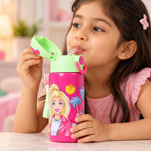 Licensed Barbie Meet Me in Malibu Sipper Bottle for Kids | 400 ml | Stylish & Portable Drinking Bottle