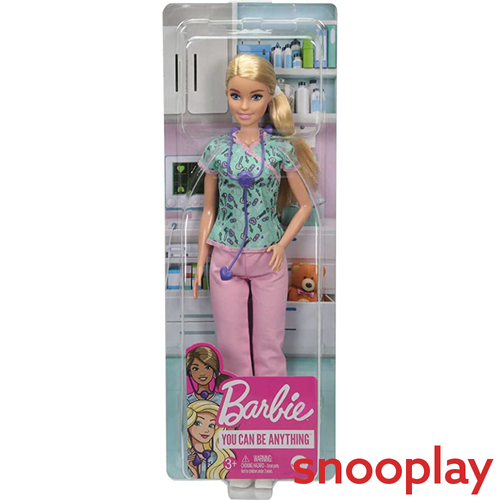 Mattel Original Barbie Nurse Blonde Doll with Accessories (3-9 Years)