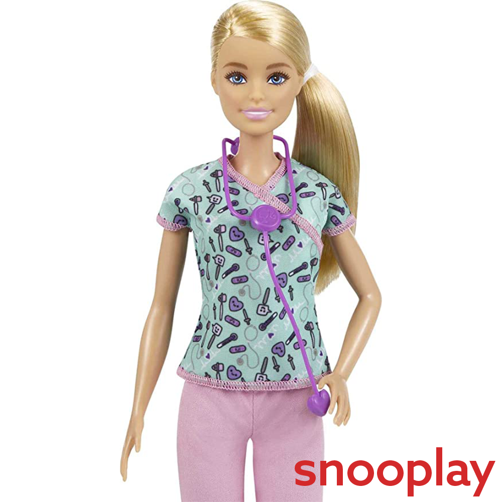 Mattel Original Barbie Nurse Blonde Doll with Accessories (3-9 Years)