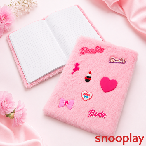 Cute Pink Faux Fur Diary with Charms