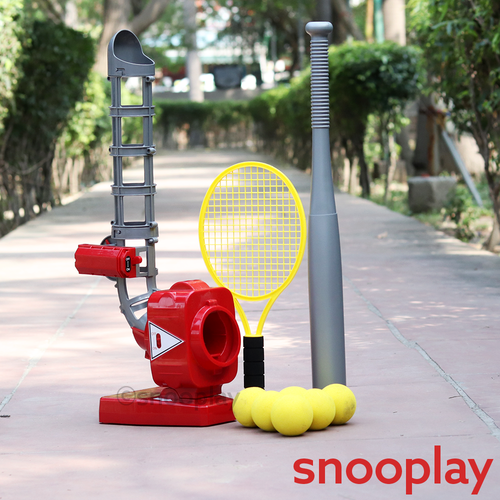 2 in 1 Baseball & Tennis Electronic Pitcher with 5 Balls (5-12 Years)