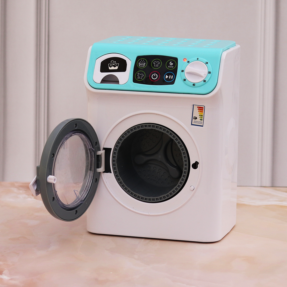 Battery Operated Simulated Washing Machine with Rotating Drum