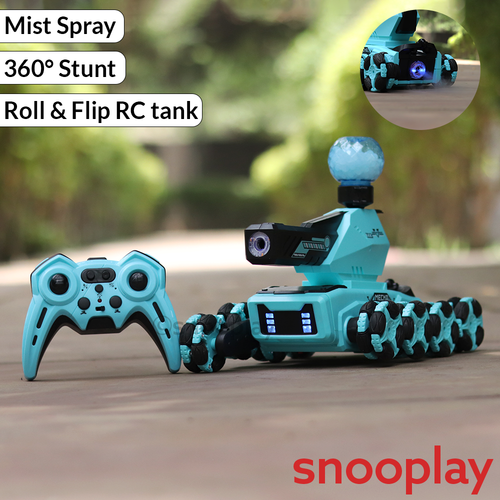 Remote Control Battle Tank with Water Balls, Lights, Mist Spray & 360° Stunts (8-14 Years) | Assorted Colors