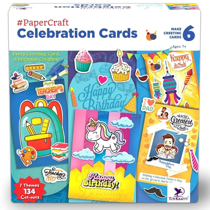 Toykraft Celebration Greeting Card Making Kit - DIY Arts & Crafts Set for Kids