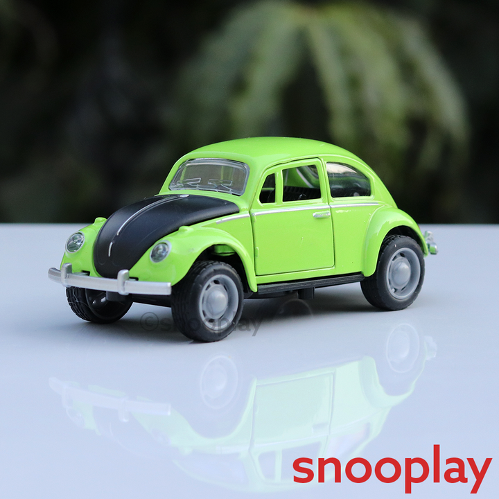 Resembling WV Beetle Diecast Car - Pullback, Openable Doors/Bonnet, Light & Music | 1:32 Scale (3 Years till Grown Ups) | Assorted Colours
