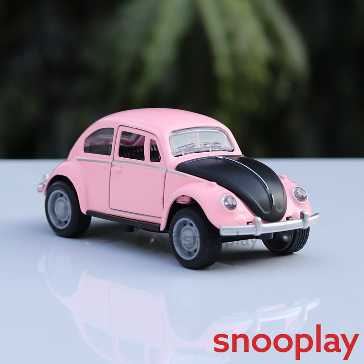 Resembling WV Beetle Diecast Car - Pullback, Openable Doors/Bonnet, Light & Music | 1:32 Scale (3 Years till Grown Ups) | Assorted Colours
