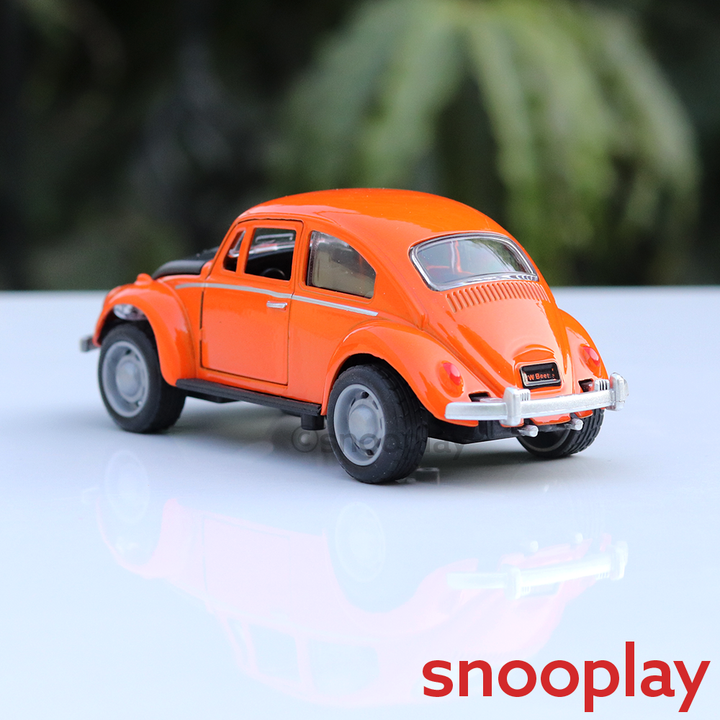 Resembling WV Beetle Diecast Car - Pullback, Openable Doors/Bonnet, Light & Music | 1:32 Scale (3 Years till Grown Ups) | Assorted Colours