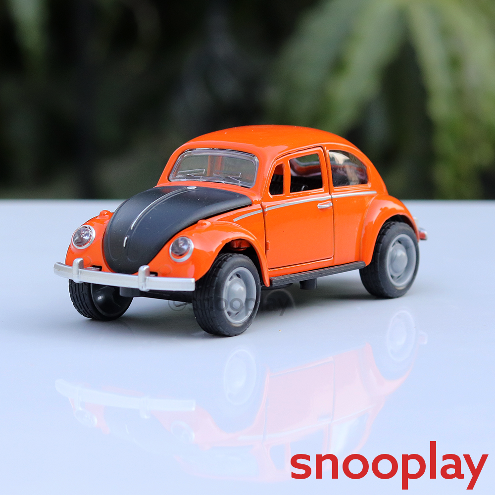 Resembling WV Beetle Diecast Car - Pullback, Openable Doors/Bonnet, Light & Music | 1:32 Scale (3 Years till Grown Ups) | Assorted Colours