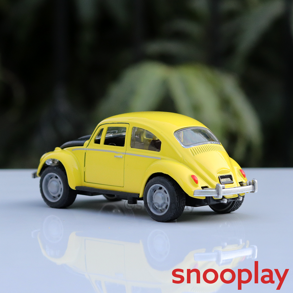 Resembling WV Beetle Diecast Car - Pullback, Openable Doors/Bonnet, Light & Music | 1:32 Scale (3 Years till Grown Ups) | Assorted Colours