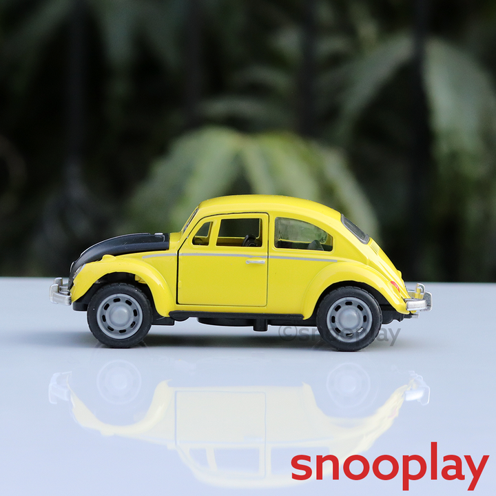 Resembling WV Beetle Diecast Car - Pullback, Openable Doors/Bonnet, Light & Music | 1:32 Scale (3 Years till Grown Ups) | Assorted Colours