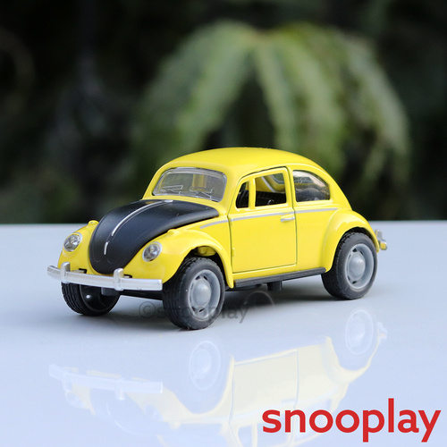 Resembling WV Beetle Diecast Car - Pullback, Openable Doors/Bonnet, Light & Music | 1:32 Scale (3 Years till Grown Ups) | Assorted Colours