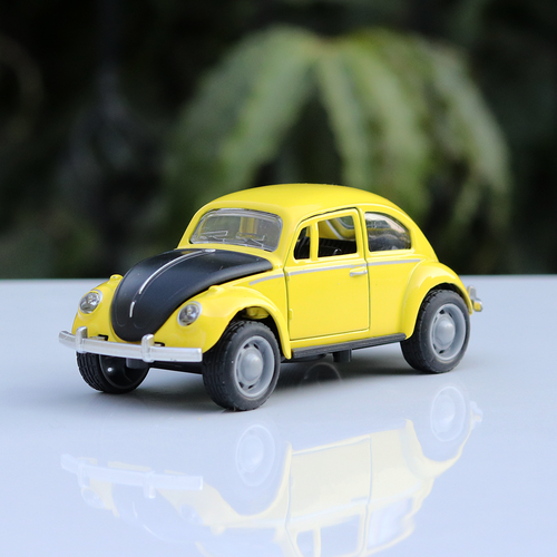 Resembling WV Beetle Diecast Car - Pullback, Openable Doors/Bonnet, Light & Music | 1:32 Scale (3 Years till Grown Ups) | Assorted Colours