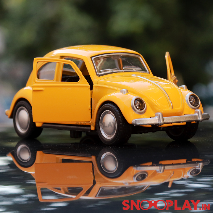 Vintage Diecast Car Scale Model resembling Volkswagen Beetle - Yellow | Minor Defect Sale | COD Not Available