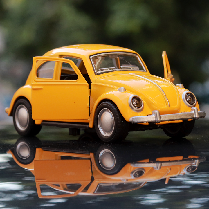 Vintage Diecast Car Scale Model resembling Volkswagen Beetle - Yellow | Minor Defect Sale | COD Not Available