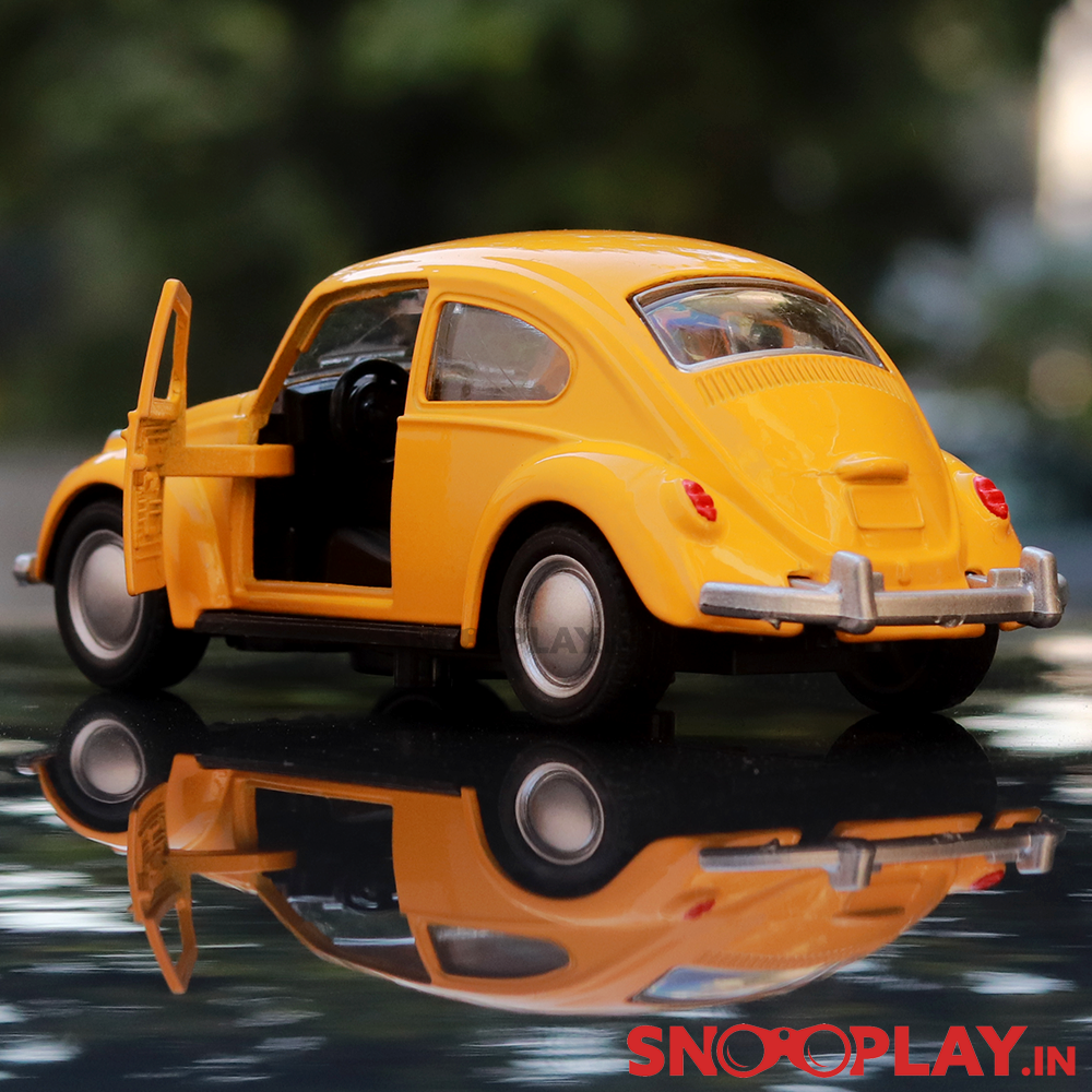 Vintage Diecast Car Scale Model resembling Volkswagen Beetle - Yellow | Minor Defect Sale | COD Not Available