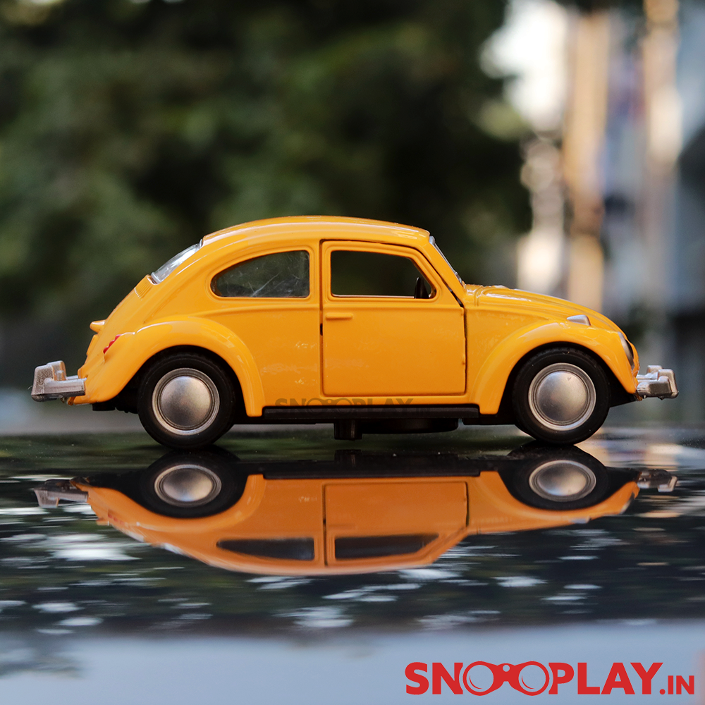 Vintage Diecast Car Scale Model resembling Volkswagen Beetle - Yellow | Minor Defect Sale | COD Not Available