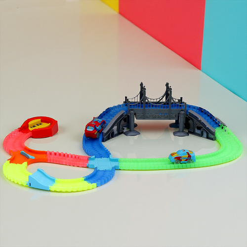 Rowan 400 Pieces Bendable Car Track Set - Build & Go Dynamic Racing Fun (3-8 Years)