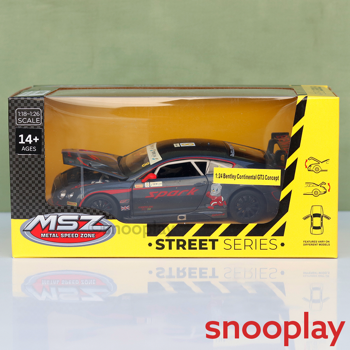 Metal Speed Zone Original Bentley Continental GT3 Concept Licensed Diecast Car with Openable Parts | 1:24 Scale (14 Years till Grown Ups)