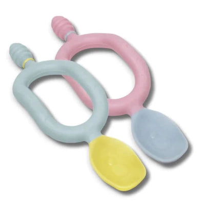 Multi Stage Baby Weaning Spoon and Dipper Pink & Grey| Pack of 2