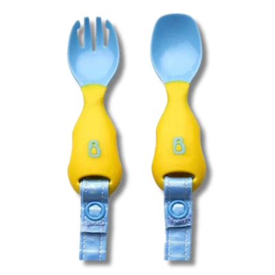 Handi Cutlery- Attachable Weaning Cutlery Set (Ducklings Pool Party Blue)