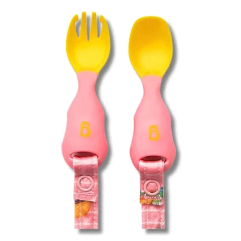 Handi Cutlery- Attachable Weaning Cutlery Set (Teddy Bear Pink)