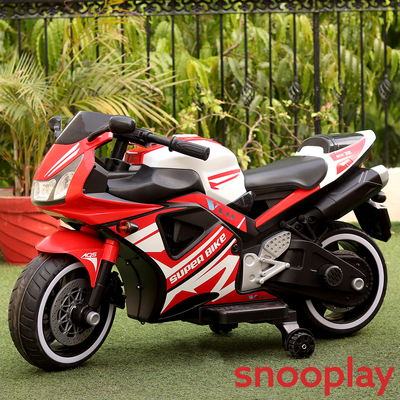 V10 Ride-on Rechargeable Battery Operated Bike with Bluetooth Function (Red) | COD not Available