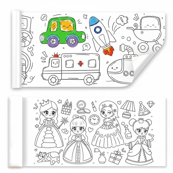 Kidology Set of 2 Drawing Book Coloring Paper Roll