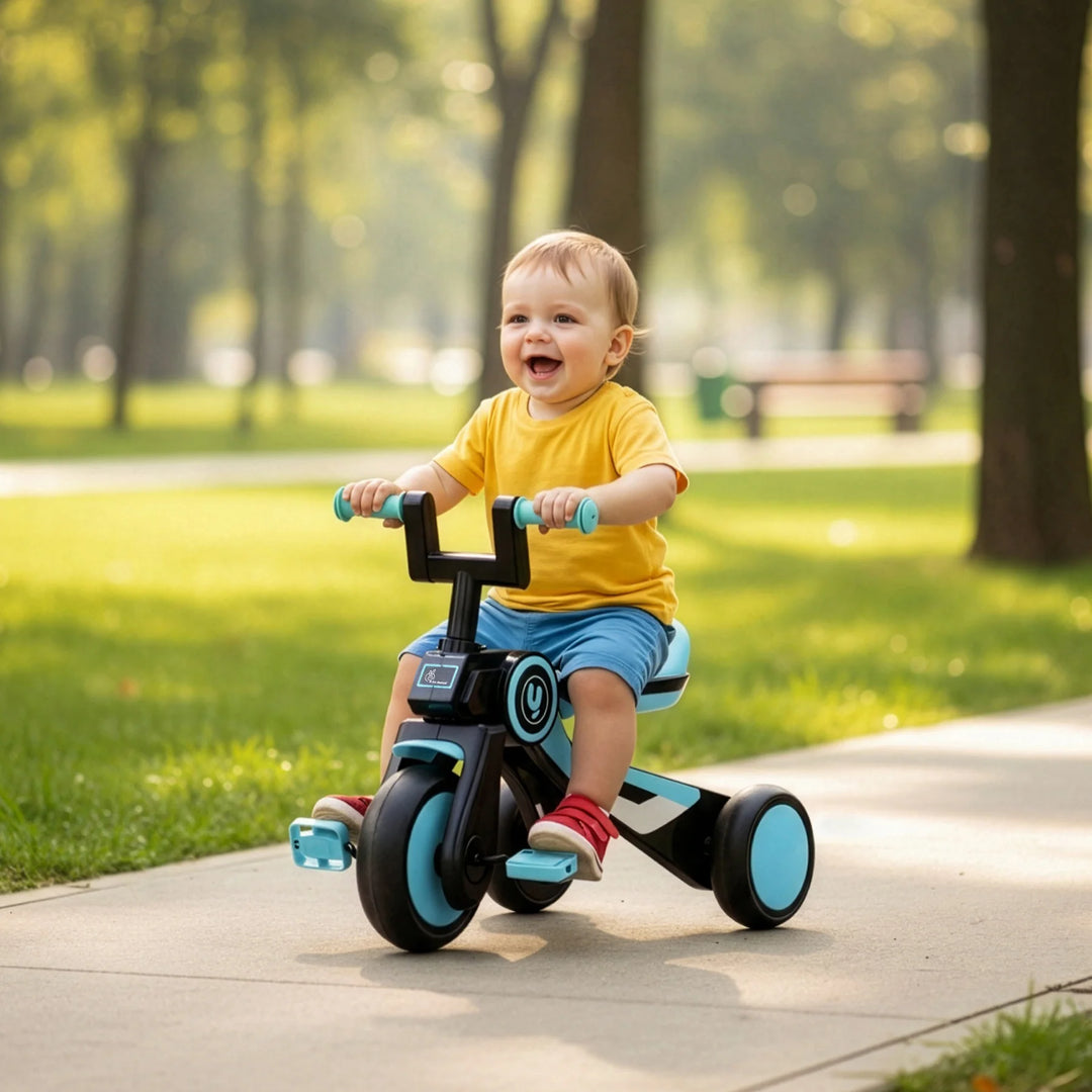R for Rabbit Tiny Toes Y Ace Kids Tricycle – Blue Black | BIS Certified & Sturdy Frame | Anti-Slip Handlebars & Comfortable Seat