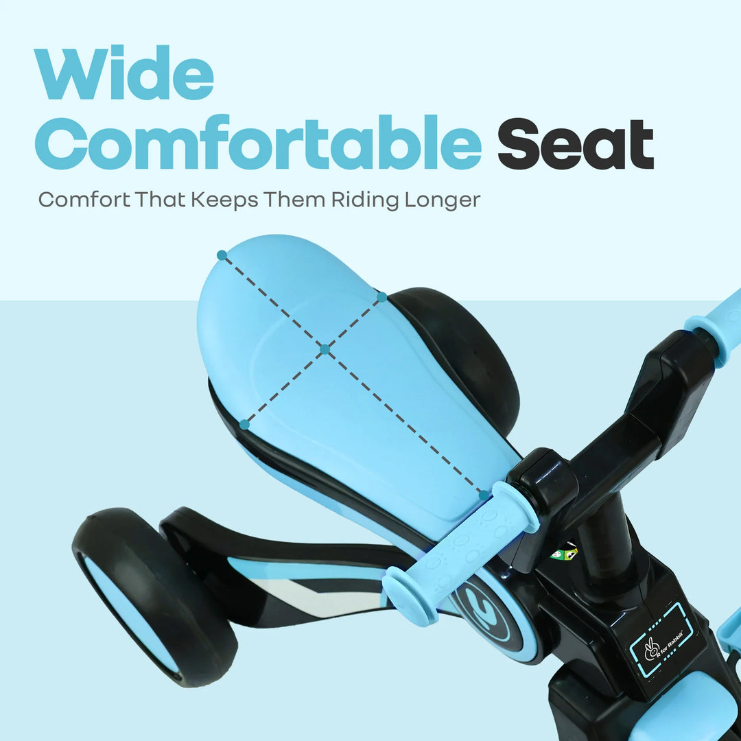R for Rabbit Tiny Toes Y Ace Kids Tricycle – Blue Black | BIS Certified & Sturdy Frame | Anti-Slip Handlebars & Comfortable Seat