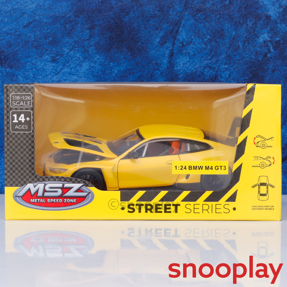 Metal Speed Zone Original BMW M4 GT3 Licensed Diecast Car with Openable Parts | 1:24 Scale (14 Years till Grown Ups)