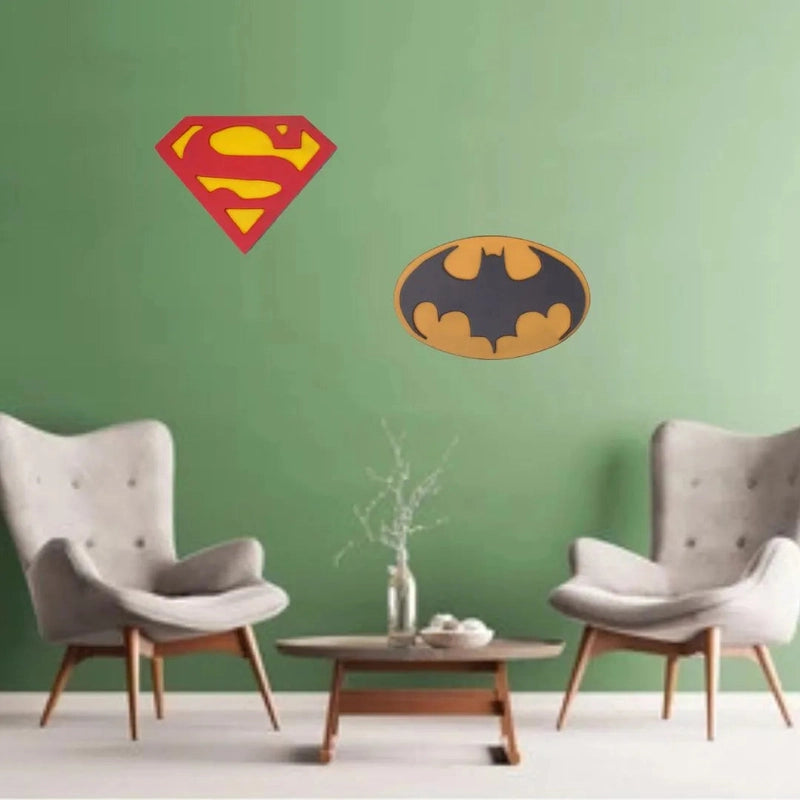 Wooden Superman Symbol Wall Mounts