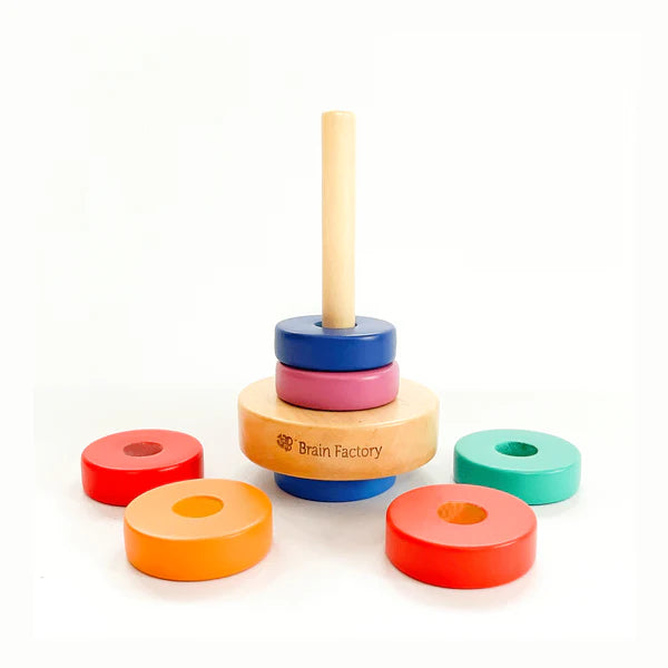 Wooden Rainbow Ring Stacking Toy (1-2 Years)