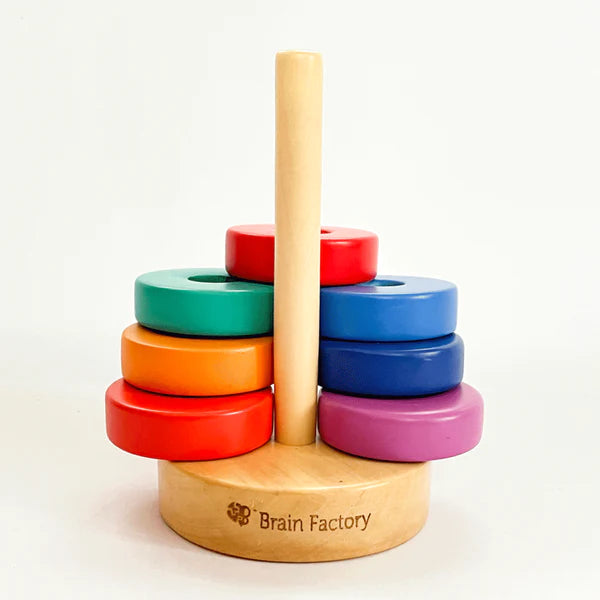 Wooden Rainbow Ring Stacking Toy