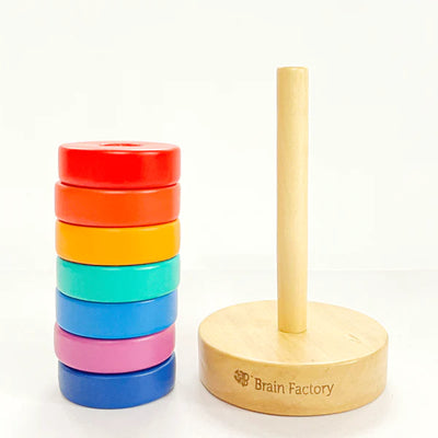 Wooden Rainbow Ring Stacking Toy